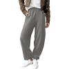 imageEVALESS Womens Fall Elastic High Waisted Baggy Pants Balloon Wide Leg Pants Woman Casual Cropped Length Trouser with PocketsMedium Grey