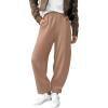 imageEVALESS Womens Fall Elastic High Waisted Baggy Pants Balloon Wide Leg Pants Woman Casual Cropped Length Trouser with PocketsSmoke Gray