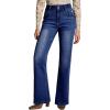 imageEVALESS Womens Flare Bell Bottom Jeans High Waisted Wide Leg Bootcut Jeans Stretchy Denim PantsNavy Blue