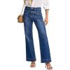 imageEVALESS Womens Jeans Wide Leg High Waisted Straight Bootcut Jeans Trendy Fall 2025 Zimbaplatinum Stretchy Denim PantsNavy Blue