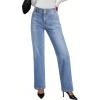imageEVALESS Womens Wide Leg Jeans High Waisted Straight Leg Jeans Trendy Stretchy Loose Zimbaplatinum Denim Pants with PocketsIceland Blue