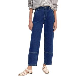 imageEVALESS Jeans for Women Wide Leg High Waisted Boyfriend Straight Leg Stretchy Cropped Denim PantsNavy Blue