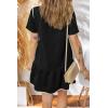 imageEVALESS Womens Summer Dresses 2025 Casual Crewneck Short Sleeve Textured Flowy Ruffle ALine Swing Mini DressesBlack