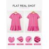 imageEVALESS Womens Summer Dresses 2025 Casual Crewneck Short Sleeve Textured Flowy Ruffle ALine Swing Mini DressesRose Red