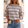 imageEVALESS Fall Sweaters for Women Cute Long Sleeve Tops Fashion Clothing 2025 Lightweight Pullover Sweaters Polka Dot TopsApricot