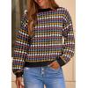 imageEVALESS Fall Sweaters for Women Cute Long Sleeve Tops Fashion Clothing 2025 Lightweight Pullover Sweaters Polka Dot TopsBlack