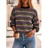 imageEVALESS Fall Sweaters for Women Cute Long Sleeve Tops Fashion Clothing 2025 Lightweight Pullover Sweaters Polka Dot TopsBlack