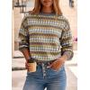 imageEVALESS Fall Sweaters for Women Cute Long Sleeve Tops Fashion Clothing 2025 Lightweight Pullover Sweaters Polka Dot TopsGray