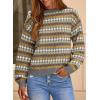 imageEVALESS Fall Sweaters for Women Cute Long Sleeve Tops Fashion Clothing 2025 Lightweight Pullover Sweaters Polka Dot TopsGray