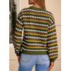 imageEVALESS Fall Sweaters for Women Cute Long Sleeve Tops Fashion Clothing 2025 Lightweight Pullover Sweaters Polka Dot TopsGreen