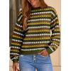 imageEVALESS Fall Sweaters for Women Cute Long Sleeve Tops Fashion Clothing 2025 Lightweight Pullover Sweaters Polka Dot TopsGreen