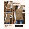 imageEVALESS Oversized Sweater Vest for Women V Neck Sleeveless Solid Color Loose Pullover Sweater1 Khaki
