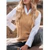 imageEVALESS Oversized Sweater Vest for Women V Neck Sleeveless Solid Color Loose Pullover Sweater1 Khaki