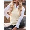 imageEVALESS Oversized Sweater Vest for Women V Neck Sleeveless Solid Color Loose Pullover Sweater2a Beige