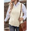 imageEVALESS Oversized Sweater Vest for Women V Neck Sleeveless Solid Color Loose Pullover Sweater2a Beige