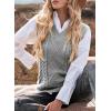 imageEVALESS Oversized Sweater Vest for Women V Neck Sleeveless Solid Color Loose Pullover Sweater3a Grey