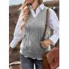 imageEVALESS Oversized Sweater Vest for Women V Neck Sleeveless Solid Color Loose Pullover Sweater3a Grey