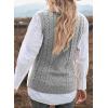 imageEVALESS Oversized Sweater Vest for Women V Neck Sleeveless Solid Color Loose Pullover Sweater3a Grey