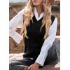 imageEVALESS Oversized Sweater Vest for Women V Neck Sleeveless Solid Color Loose Pullover SweaterA Black