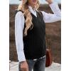 imageEVALESS Oversized Sweater Vest for Women V Neck Sleeveless Solid Color Loose Pullover SweaterA Black