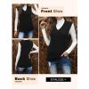 imageEVALESS Oversized Sweater Vest for Women V Neck Sleeveless Solid Color Loose Pullover SweaterA Black