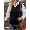 imageEVALESS Oversized Sweater Vest for Women V Neck Sleeveless Solid Color Loose Pullover SweaterA Black