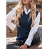 imageEVALESS Oversized Sweater Vest for Women V Neck Sleeveless Solid Color Loose Pullover SweaterA Blue