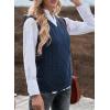 imageEVALESS Oversized Sweater Vest for Women V Neck Sleeveless Solid Color Loose Pullover SweaterA Blue