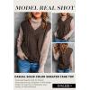 imageEVALESS Oversized Sweater Vest for Women V Neck Sleeveless Solid Color Loose Pullover SweaterA Brown