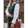 imageEVALESS Oversized Sweater Vest for Women V Neck Sleeveless Solid Color Loose Pullover SweaterA Green