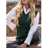 imageEVALESS Oversized Sweater Vest for Women V Neck Sleeveless Solid Color Loose Pullover SweaterA Green
