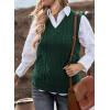 imageEVALESS Oversized Sweater Vest for Women V Neck Sleeveless Solid Color Loose Pullover SweaterA Green