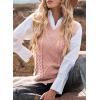 imageEVALESS Oversized Sweater Vest for Women V Neck Sleeveless Solid Color Loose Pullover SweaterA Pink