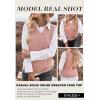 imageEVALESS Oversized Sweater Vest for Women V Neck Sleeveless Solid Color Loose Pullover SweaterA Pink