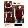imageEVALESS Oversized Sweater Vest for Women V Neck Sleeveless Solid Color Loose Pullover SweaterA Red