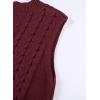 imageEVALESS Oversized Sweater Vest for Women V Neck Sleeveless Solid Color Loose Pullover SweaterA Red