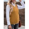 imageEVALESS Oversized Sweater Vest for Women V Neck Sleeveless Solid Color Loose Pullover SweaterA Yellow