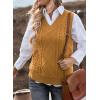 imageEVALESS Oversized Sweater Vest for Women V Neck Sleeveless Solid Color Loose Pullover SweaterA Yellow