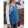 imageEVALESS Oversized Sweater Vest for Women V Neck Sleeveless Solid Color Loose Pullover SweaterB Dark Sky Blue