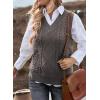 imageEVALESS Oversized Sweater Vest for Women V Neck Sleeveless Solid Color Loose Pullover SweaterB Gray
