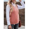 imageEVALESS Oversized Sweater Vest for Women V Neck Sleeveless Solid Color Loose Pullover SweaterB Red
