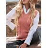 imageEVALESS Oversized Sweater Vest for Women V Neck Sleeveless Solid Color Loose Pullover SweaterB Red