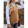 imageEVALESS Oversized Sweater Vest for Women V Neck Sleeveless Solid Color Loose Pullover SweaterC1 Brown