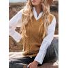 imageEVALESS Oversized Sweater Vest for Women V Neck Sleeveless Solid Color Loose Pullover SweaterC1 Brown
