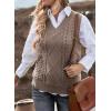 imageEVALESS Oversized Sweater Vest for Women V Neck Sleeveless Solid Color Loose Pullover SweaterC1 Khaki