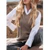 imageEVALESS Oversized Sweater Vest for Women V Neck Sleeveless Solid Color Loose Pullover SweaterC1 Khaki