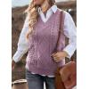 imageEVALESS Oversized Sweater Vest for Women V Neck Sleeveless Solid Color Loose Pullover SweaterC1 Purple