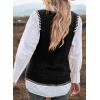 imageEVALESS Oversized Sweater Vest for Women V Neck Sleeveless Solid Color Loose Pullover SweaterC5 Black