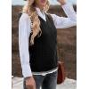 imageEVALESS Oversized Sweater Vest for Women V Neck Sleeveless Solid Color Loose Pullover SweaterC5 Black