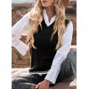 imageEVALESS Oversized Sweater Vest for Women V Neck Sleeveless Solid Color Loose Pullover SweaterC5 Black
